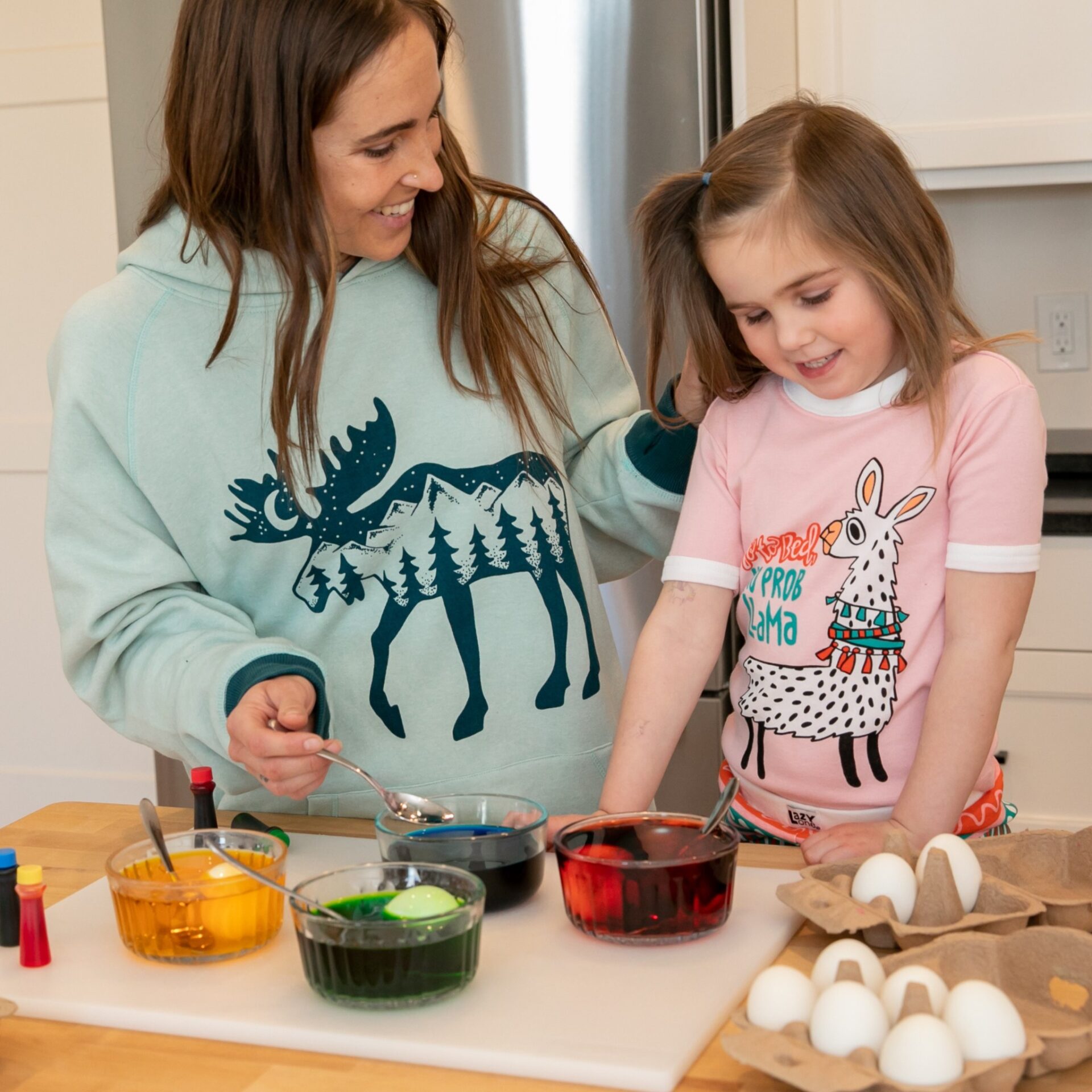Llama kids outfit and moose - inside